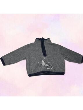 Cherokee Grey Half Zip Sweater Baby 3 Months Y2K Vintage